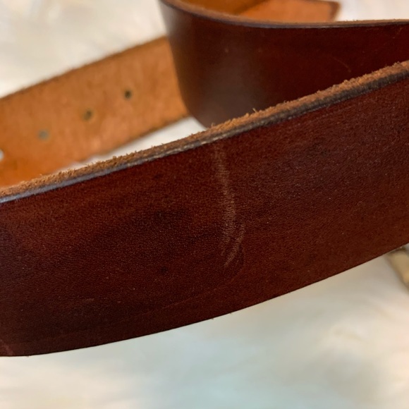 By Zero brown leather belt geometric silver buckle - Picture 7 of 9